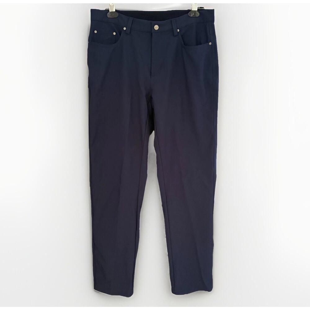 Greg Norman Golf Pants 32x30 Navy Blue Straight Leg Stretch Athletic Trouser